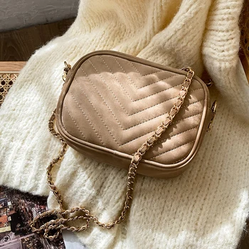 

NEW Niche Design Autumn/Winter Women's Bag New Korean Messenger Bag Chain Frosted Bag Textured Fashion Square Bag Width: 20cm