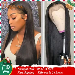 Natural Color Lace Front Human Hair Wigs Straight Hair Wig 4X4 Closure Wigs 16-34 Inch 250% Preplucked Frontal Wig For Women