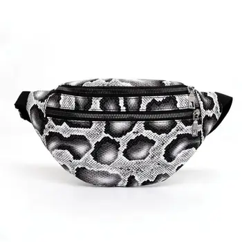 

Fashion Serpentine Waist Pack Crossbody Belt Bag for Women Casual Shoulder Messenger Bags Snake Print Zipper Chest Money Purse