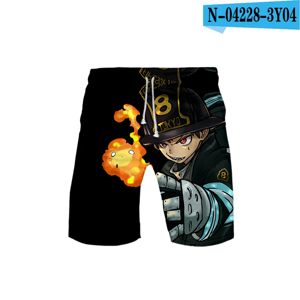 Men's 3D Fire brigade Shorts 3D Board Trunks Summer New Quick Dry Men Hip Hop Short Pants Beach Wear for men plus size - Цвет: B