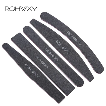 

ROHWXY 5Pcs Professional Nail File 100/180 Manicure Tools Sanding Polish Buffer Curve Banana Acrylic Nail Art tool Nail Polisher