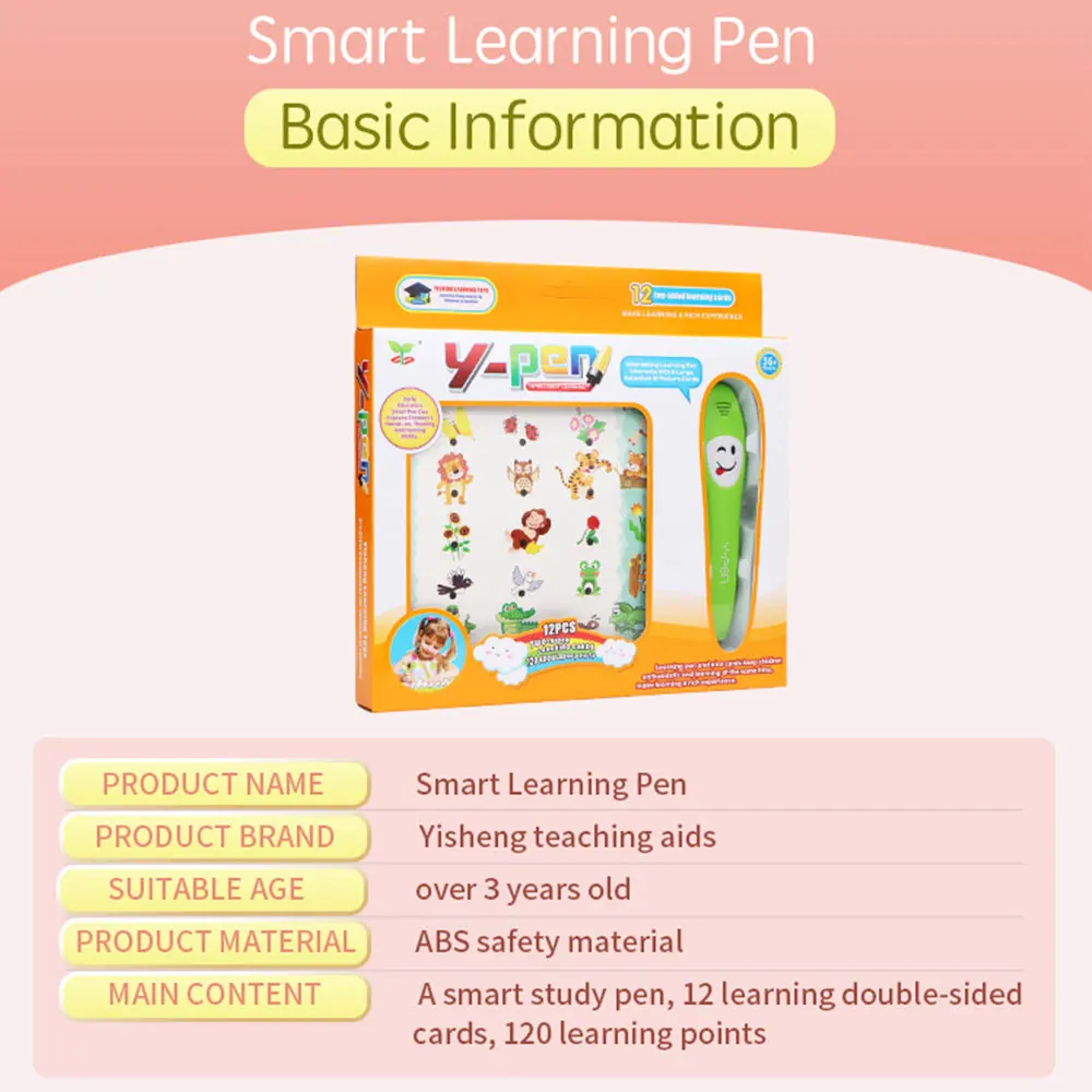Pen with Learning Book Early Learning Pen Electronic Reading Pen Kids Educational Smart Interaction Logic Learning Pen