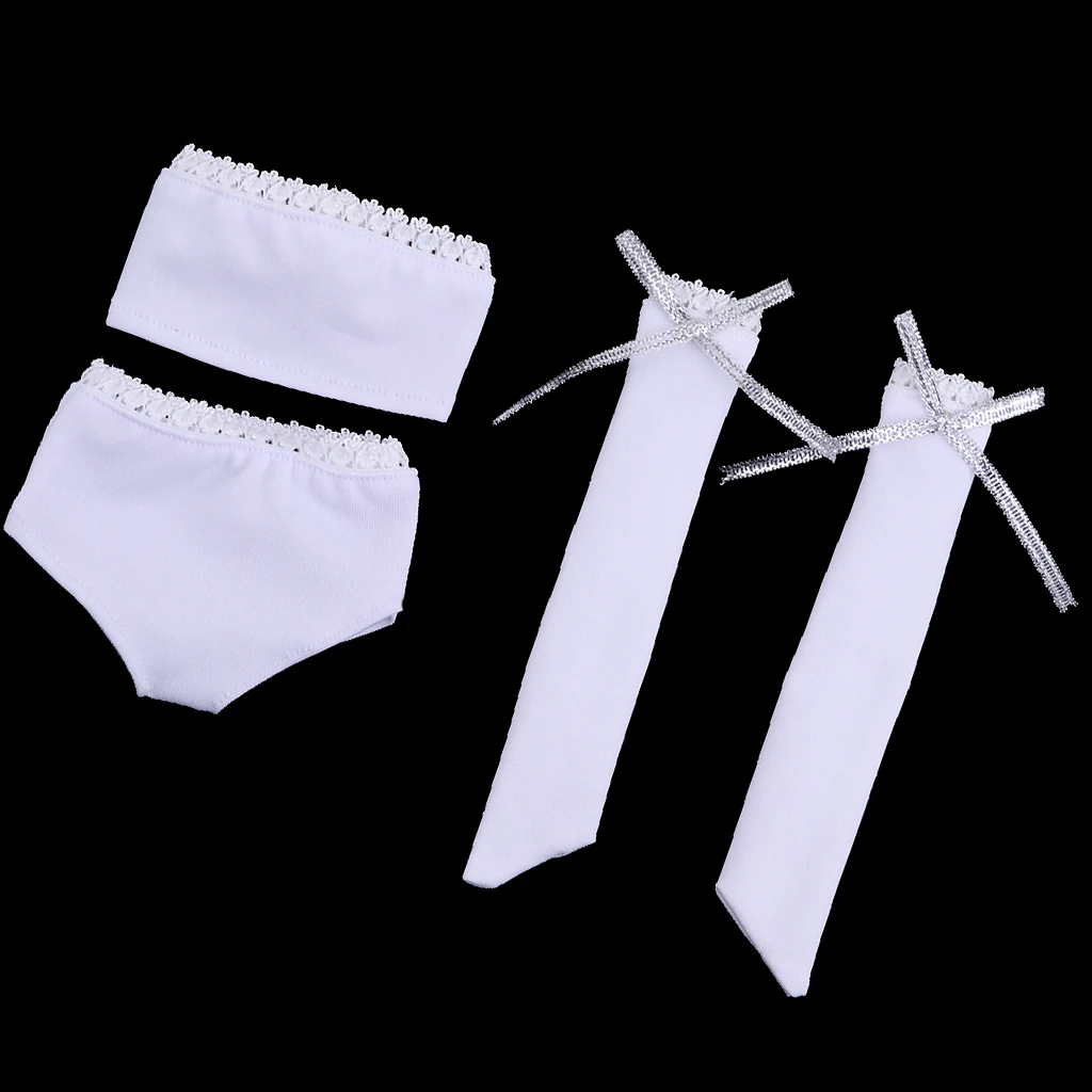 Charming Girl Doll Beach Swimsuit Tube Top, Briefs & Stockings for 1/3 BJD Bikini Clothes