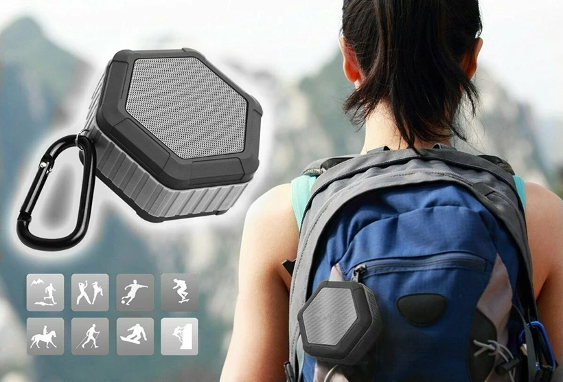 Открытый водонепроницаемый беспроводной Bluetooth динамик шестигранный дизайн сабвуфер Портативный 8D стерео HiFi Громкоговоритель Громкая связь вызов IP65
