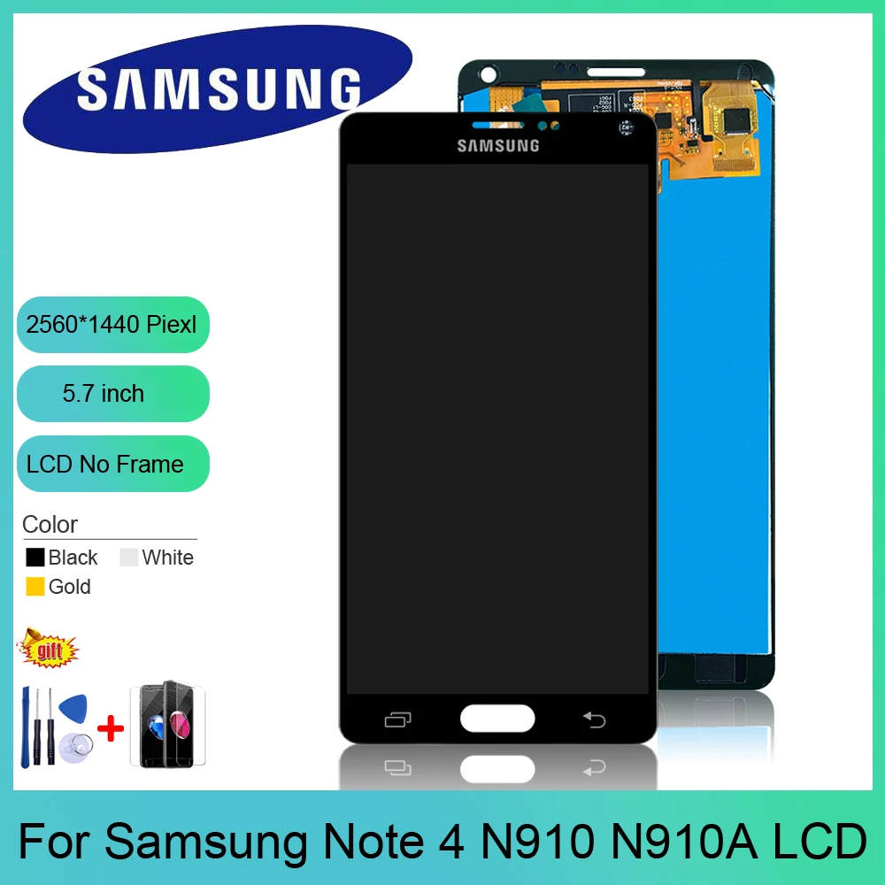 5 7 &quotдисплей для SAMSUNG Galaxy Note 4 LCD сенсорный экран дисплей Note4 N910 N910A N910F N9100 + подарок |