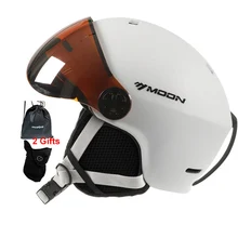 MOON-casco de esquí moldeado integralmente, gafas de PC + EPS, de alta calidad, para deportes al aire libre, esquí, Snowboard, monopatín