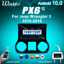 2 din Android 10 auto radio PX6 Per Jeep Wrangler 3 JK 2010-2017 auto radio multimediale di Navigazione gps auto audio bluetooth dello schermo