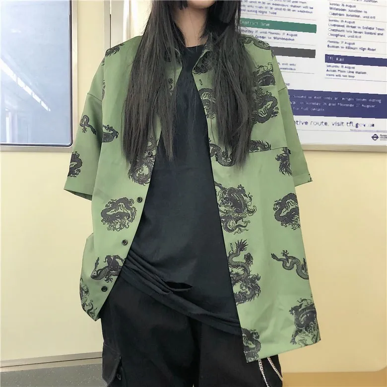 

Print Women Blouses Elegant Turn-Down Collar Fashion Harajuku Style Shirt Streetwear Summer Tops And Blouses Blusas Mujer