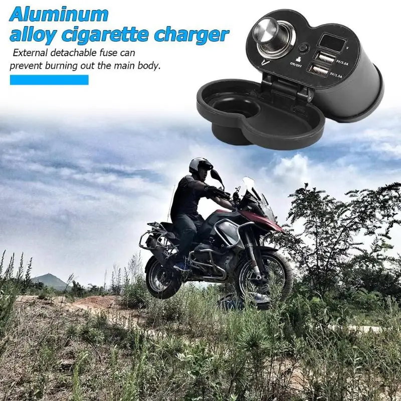Универсальный мотоцикл 12 V-24 V Dual USB Автомобильное зарядное устройство для телефона с Зарядное устройство адаптер прикуривателя светодиодный Дисплей Батарея Напряжение в режиме реального времени