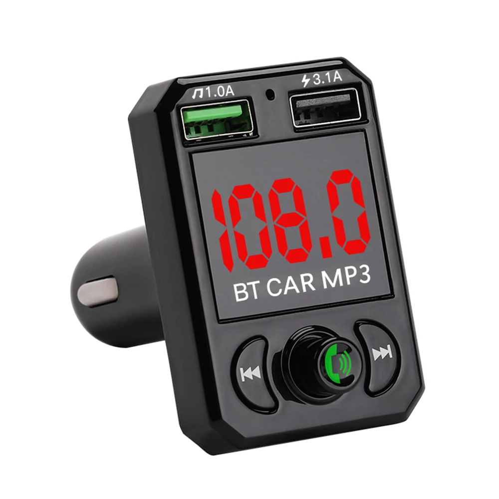 BT FM передатчик Беспроводной FM передатчик Bluetooth гарнитура для автомобильного аудиоадаптера приемник музыкальный плеер мобильного телефона Зарядное устройство не занимает руки