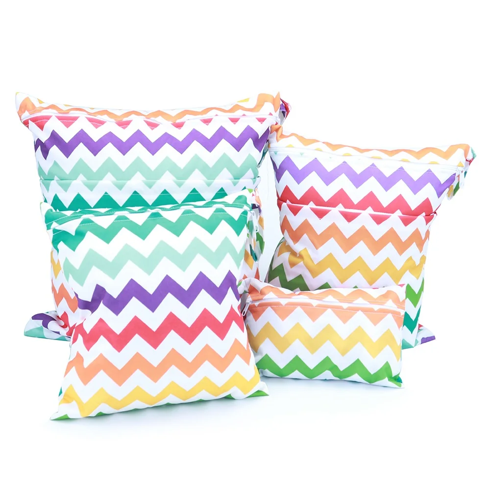 Premium Set of 4 Waterproof & Washable Baby Diaper Bags - Versatile Sizes