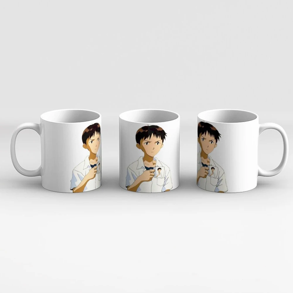 Shinji Holding A Mug Text Anime Breathable Male 11oz High Quality Creative Design Top Promotion Mug Cup Friends Gift