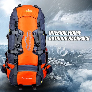 

80L Backpack Internal Frame Outdoor Bag Water Resistant Climbing Fishing Hiking Daypack Camping Trekking Mountaineering Climbing