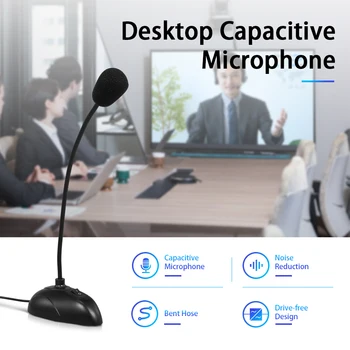 

Computer Microphone Desktop Capacitive Microphone Wired Microphone 3.5mm Interface for Lecture Conference Voice Chat
