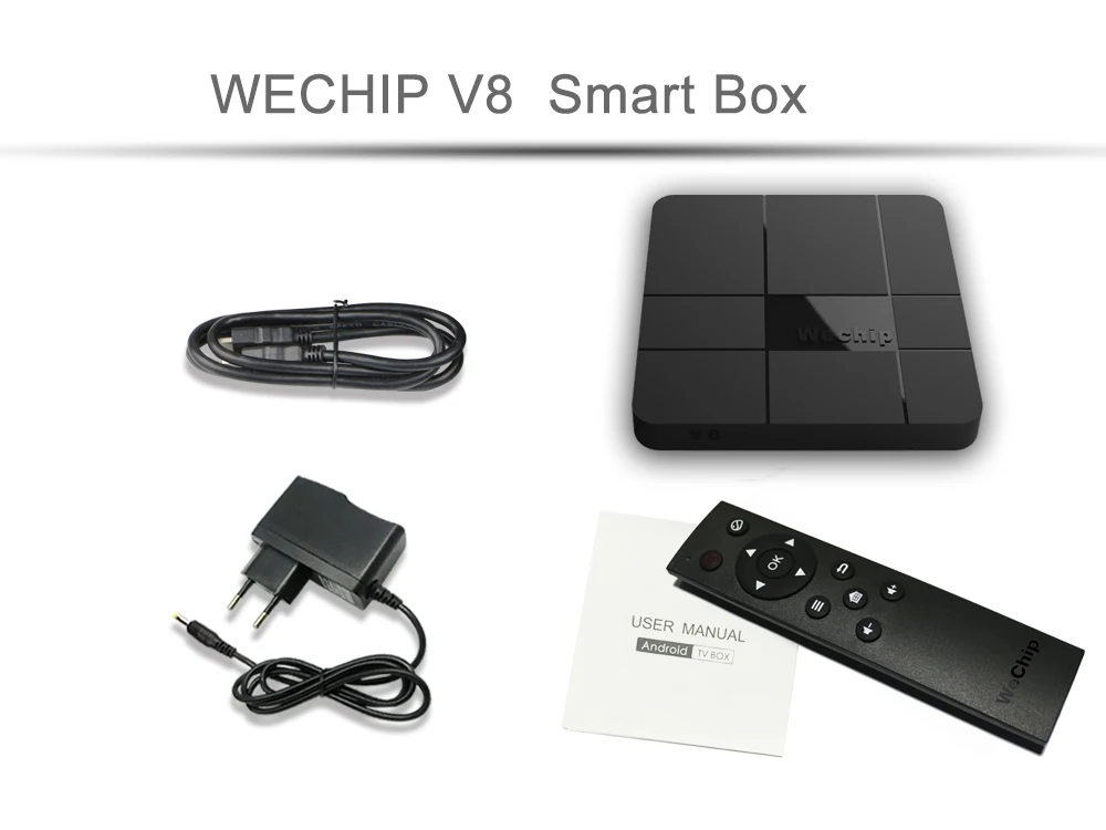Wechip V8 Android 7.1.2 ТВ приставка с i8 беспроводной клавиатурой HDMI 2,0 Горячая 1 год IP tv suscirption Европа WEIN ТВ приставка