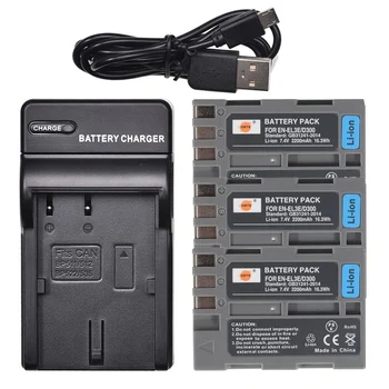 

DSTE 3pcs EN-EL3E en-el3e Camera Battery with USB Charger for Nikon D70 D70S D80 D90 D100 D200 D300 D300S D700 Camera