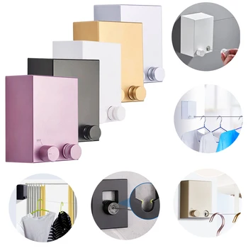 

1Pcs Wall Hanging Stretch Clothesline Retractable Punch-free For Balcony Indoor Wire Clothes Drying Rack Artifact Hanging Rope