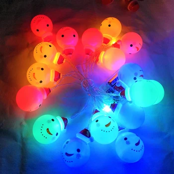 

10/20 Leds IP20 Snowman Decorative string lights Warm White / colorful Xmas-String tree Ornament Globe shape nightlight