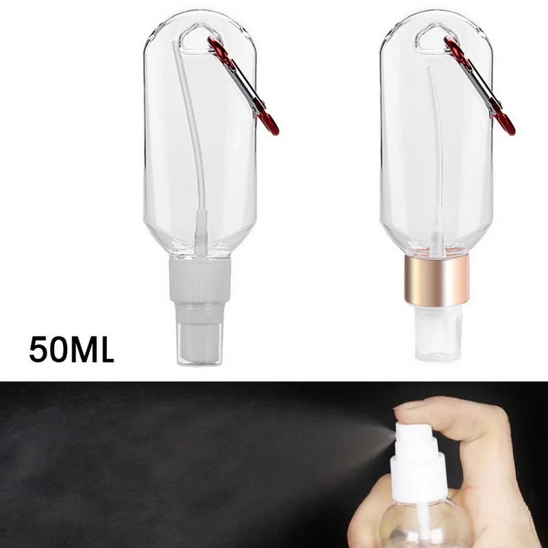 50ML Empty Hand Sanitizer Bottle Travel Leakproof Spray Bottle Portable Plastic Bottle Reusable Travel Size Holder Hook Keychain 50ML Empty Hand Sanitizer Bottle Travel Leakproof Spray Bottle Portable Plastic Bottle Reusable Travel Size Holder Hook Keychain