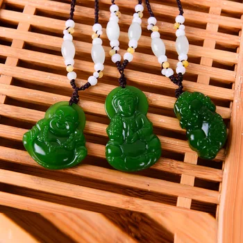 

Natural Outer Mongolian Pendant Hetian Jade Jasper Guanyin Buddha Pendant