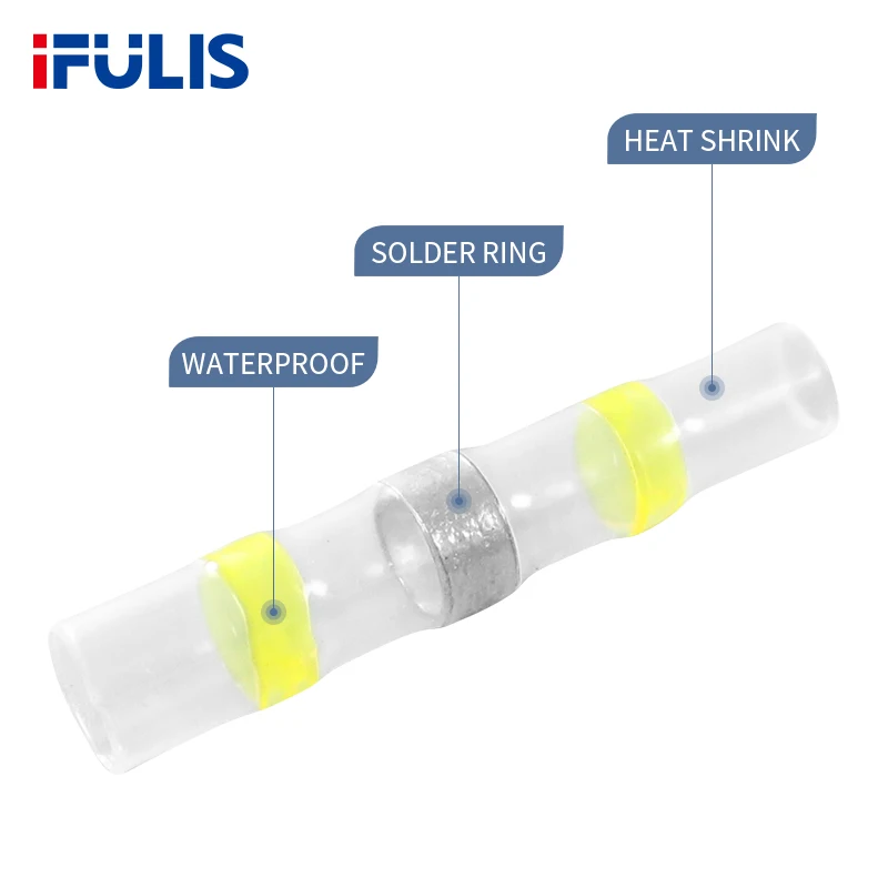 Wire Connectors 100PCS Heat Shrink Solder Kit Waterproof Insulated Electrical Butt Splices Seal Sleeve Tube wire connectors terminal connector electrical connectors plug soldering terminal