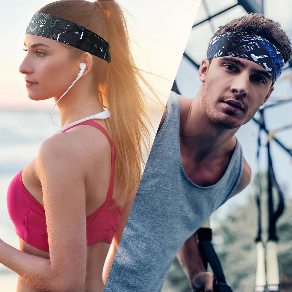 Description Picture 3 of itemSports Headband Sweatband Elastic Yoga Hairband Running Cycling Jogging Volleyball Tennis Head Sweat Hair Band Bandage Men Women
