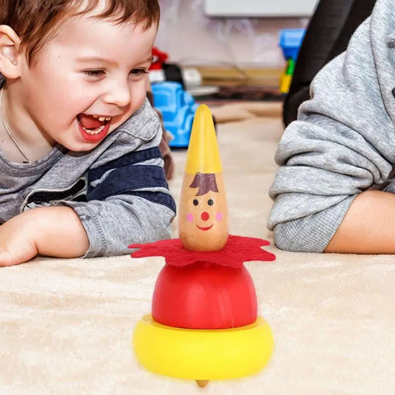 Wood Rotating Spinning Top Wooden Gyroscope Toy Skillful Design and Exquisite Appearance Children Educational Toys