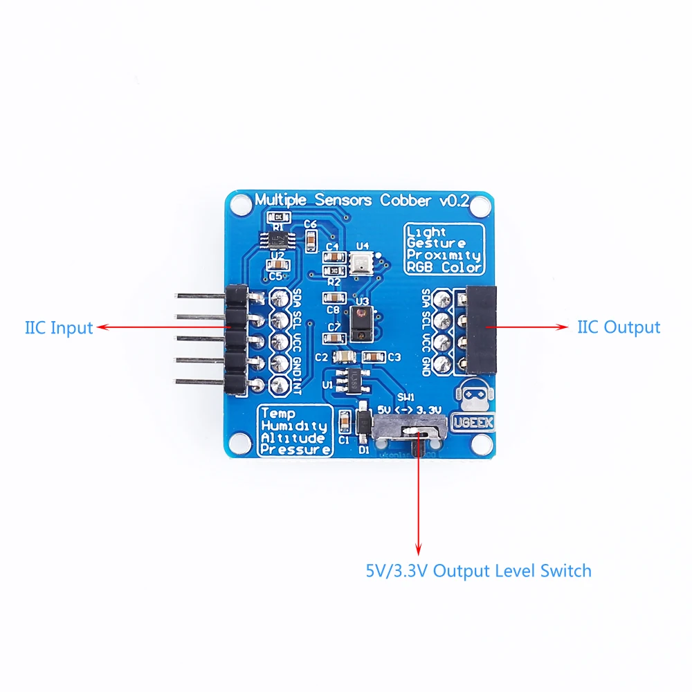 7в1 датчик температуры и влажности воздуха, давления света, цвет, датчик приближения для Raspberry Pi/Arduino