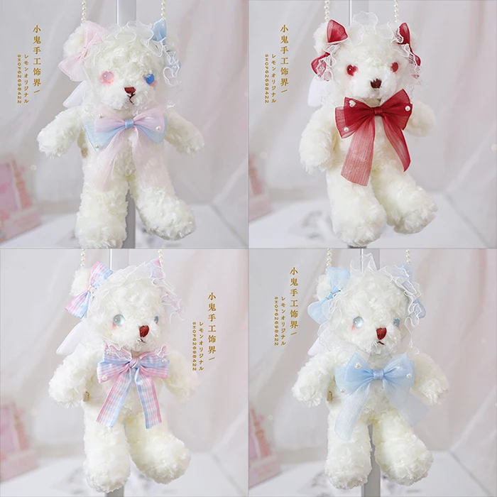 

Сумка с изображением крыльев Ангела, медведя, Лолиты, сумка-мессенджер, ручная работа, Сумка с изображением медведя, рюкзак для куклы, Лолита, сумка для мамы