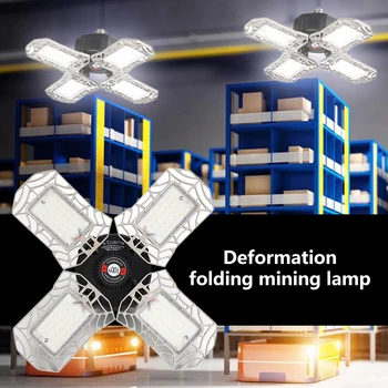 

E26 E27 Deformation Garage Light Industrial White Lights LED 6500LM LED High Bay Lights Ceiling Lamp Bulb Workshop Lamps