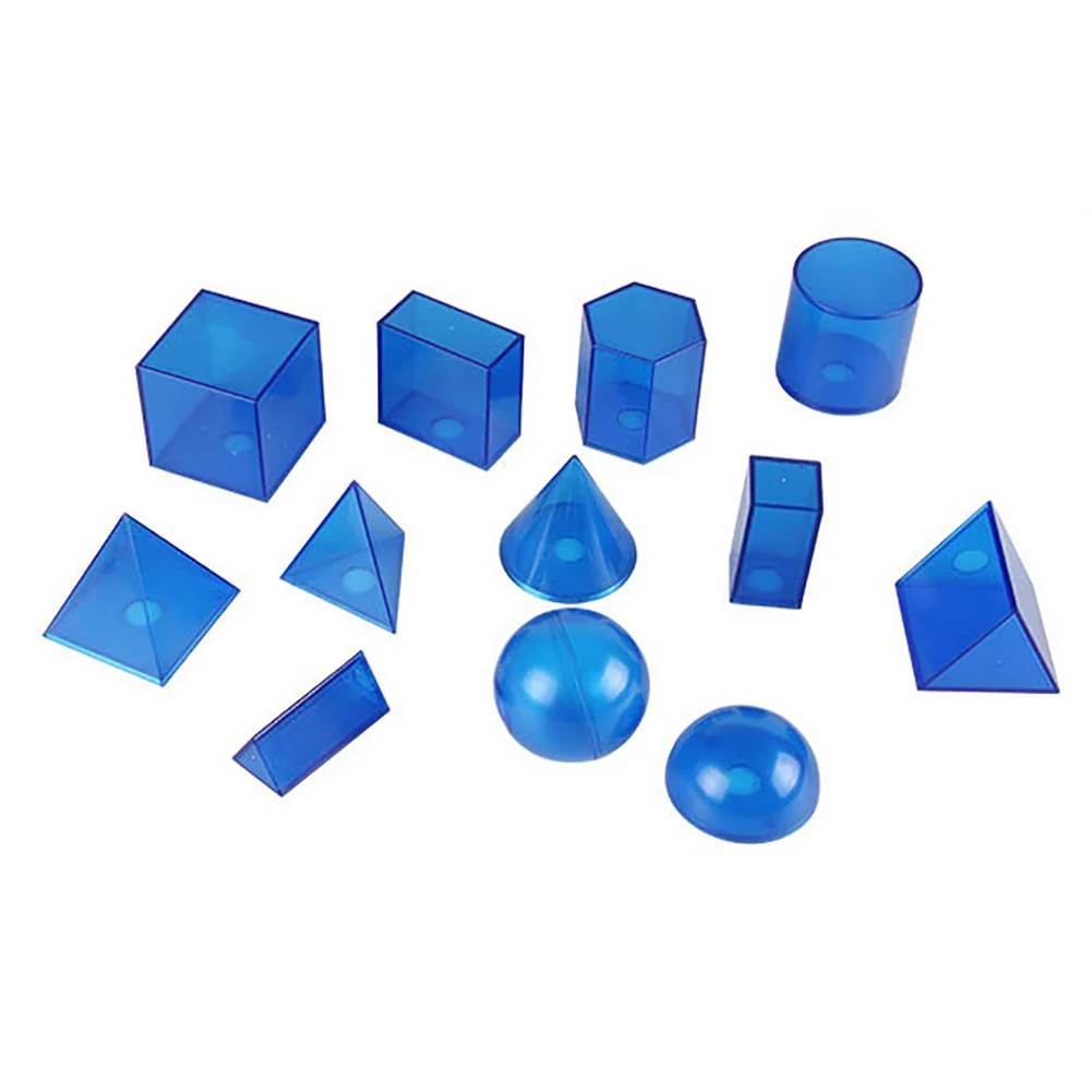 12Pcs/Set Transparent 3D Geometric Solids Model Detachable Teaching Aids Toy New