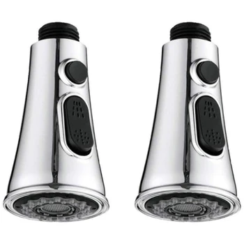 

AYHF-2 Pack Pull-Out Sprayer Head Replacement Part for Kitchen Faucet 3 Functions Spray/Stream/Suspend Bathroom Faucet Aerator U