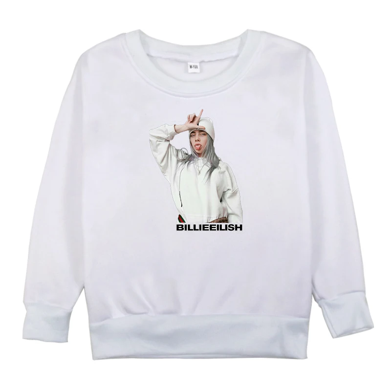 Свитшоты с принтом Billie Eilish сезон весна осень толстовки капюшоном для девочек