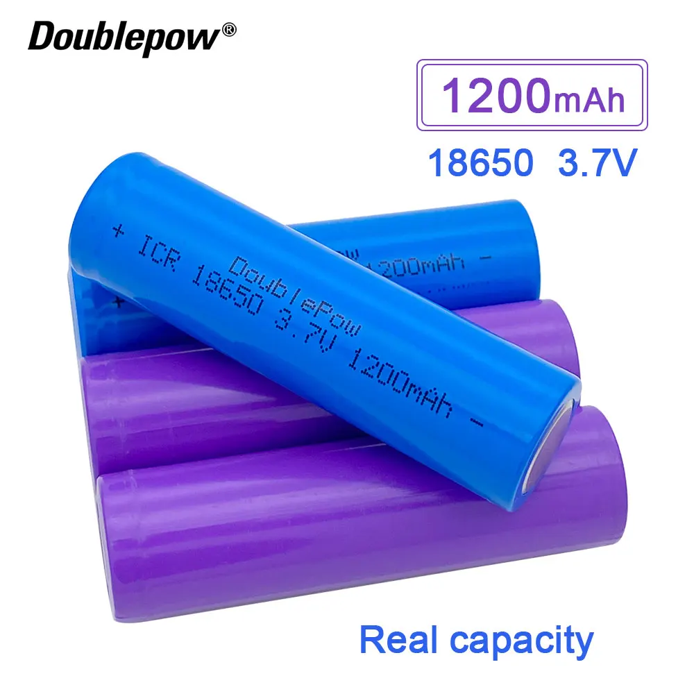 Новый Doublepow 18650 Батарея 3 7 V 1200 мА/ч литий ионный аккумулятор перезаряжаемый туры