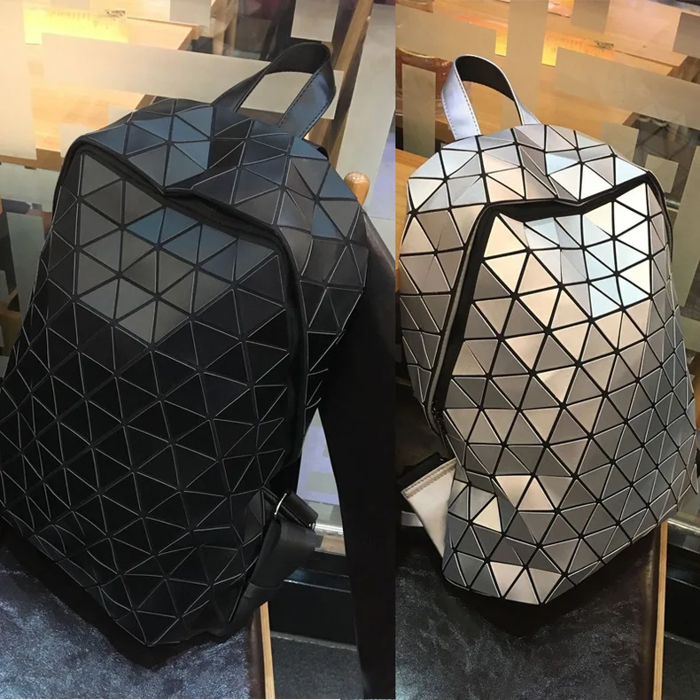 Miyake стиль студенческий корейский стиль рюкзак матовый проволочный материал для рисования классический ромб большой объем мужчины и женщины рюкзак