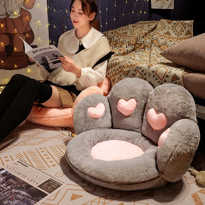 Bear Cat Paw Plush Seat Cushion Ins Lovely Home Decoration Floor Mat Stuffed Soft Chair Rest Cushion Dolls Just6F