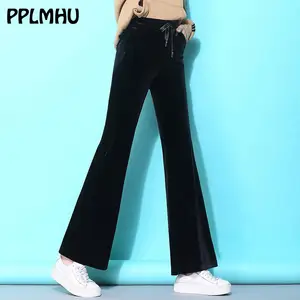 plus size velvet flare pants