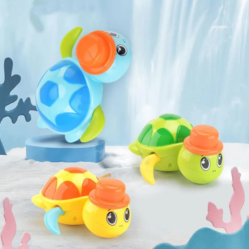 Милые игрушки для животных Черепаха/пингвин ветряная цепь для купания заводная игрушка для ванной детский бассейн игрушки для воды