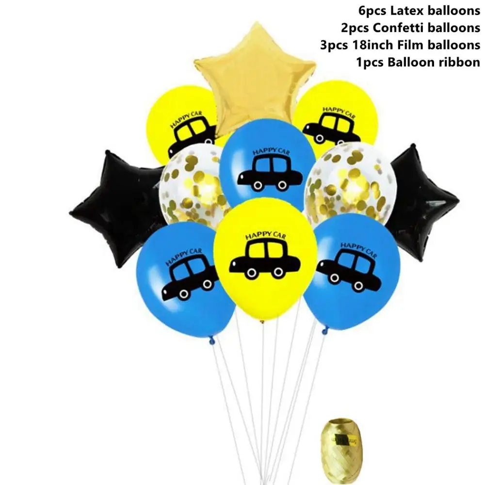 Truck Balloon 2 Taoup бумажные тарелки для пожарных машин, грузовиков, салфетки для стаканчиков, машин с днем рождения, одноразовая посуда для вечеринок, Детские вечерние тарелки для мальчиков - Цвет: Truck Balloon 2