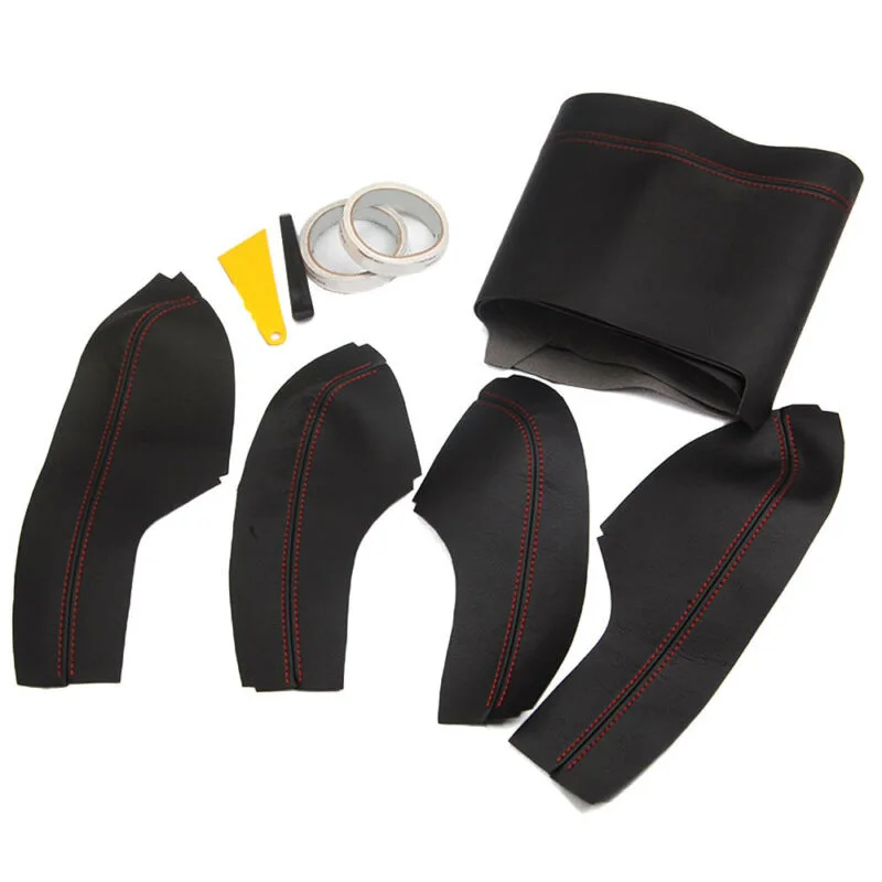 8pcs Auto Car Door Panel Armrest Cover For Honda Civic Surface Shell Trim Black Car Decorative Accessories
