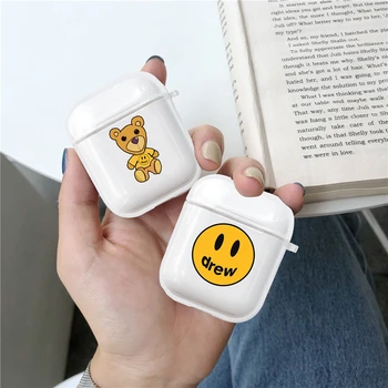 

DREW Transparent Silicone Soft Shell for Airpods Wireless Bluetooth Earphone Case for Apple Airpods Charging Box Secret Cover