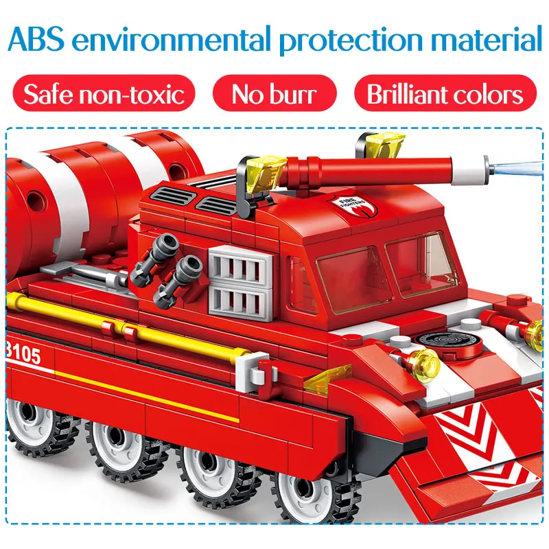 455 шт. Детский конструктор пожарная команда|Блочные конструкторы| |