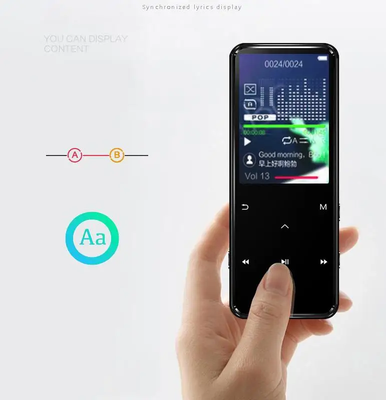 MP4 плеер с bluetooth lecteur музыкальный плеер Портативный mp 4 медиа тонкий 1,8 дюймов сенсорные клавиши fm Радио Видео Hifi TFT экран