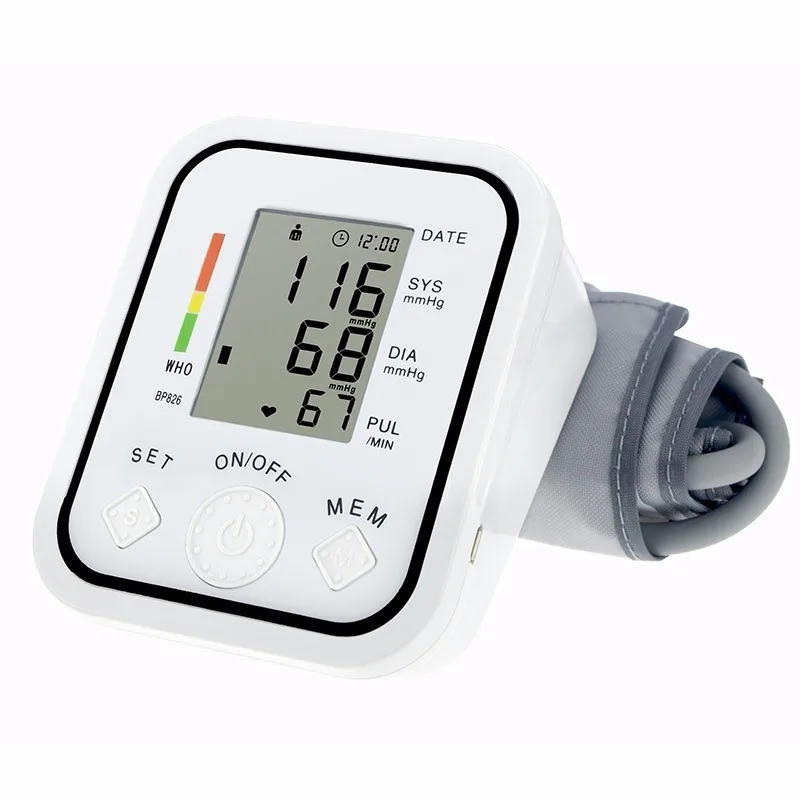 Полностью Автоматический монитор кровяного давления в верхней части руки цифровой Электронный Сфигмоманометр тонометр монитор частоты сердечных сокращений