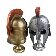 Casco de guerrero romano Vintage metal de alta calidad Modelo de armadura accesorios de decoración del hogar figuras decoración de escaparate artesanía