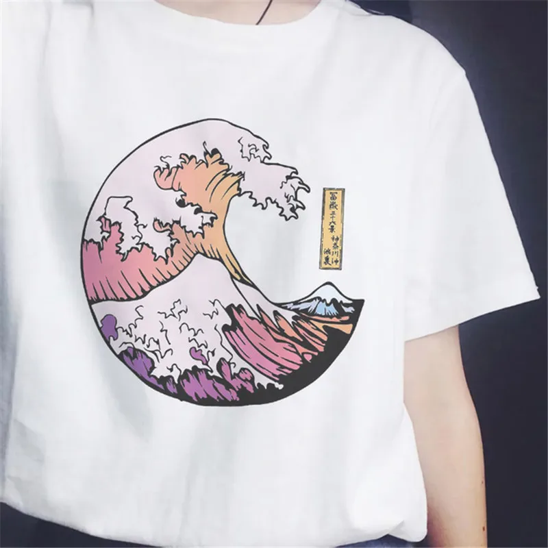 The Great Wave футболка для женщин гранж футболки tumblr Harajuku милые с коротким рукавом