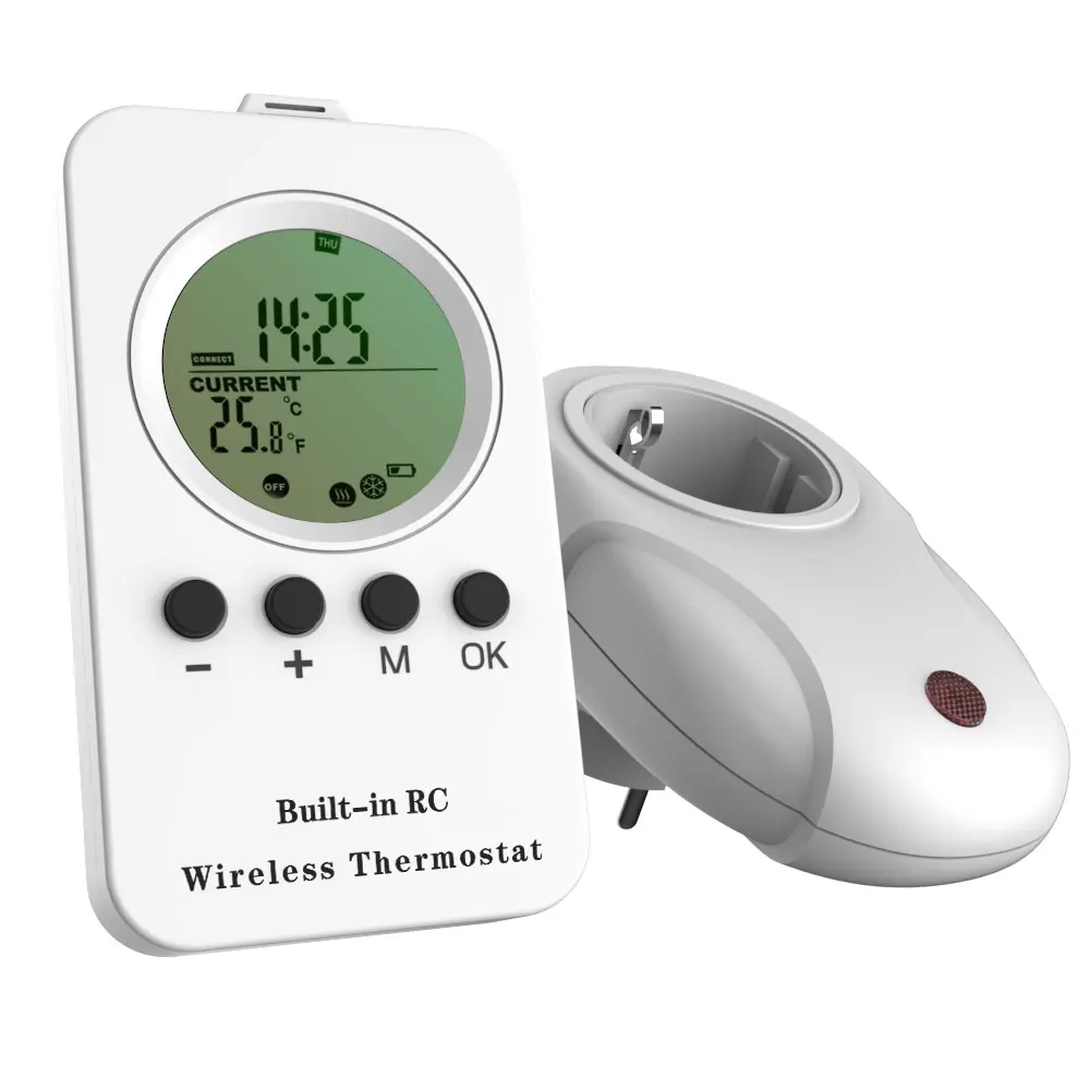 Nashone LCD Digital Programmable Thermostat for underfloor heating Temperature Controlled Built-in RC Wireless Thermostat 230V
