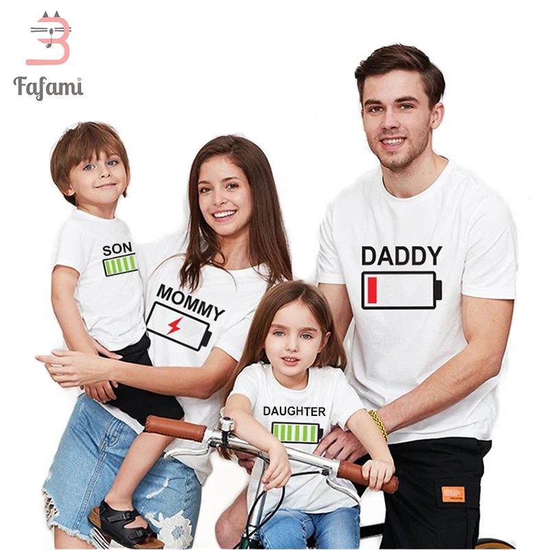 Matching shirts for family Father mother son daughter matching shirts Matching family shirts Mothers day Family matching Battery empty