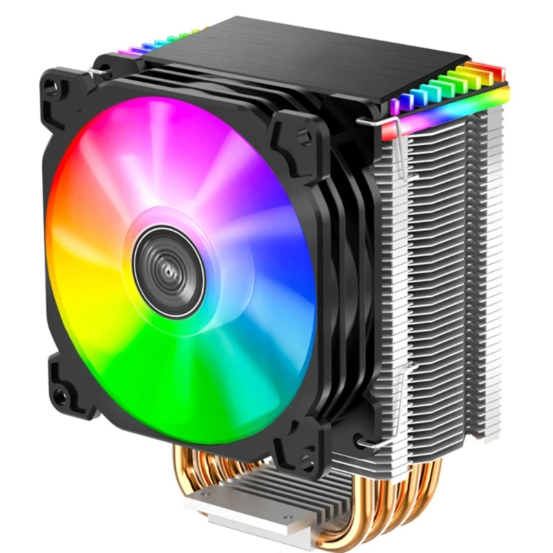 CR1400 PWM 4Pin 12V PC LED Fan Cooling RGB 4 Heat-pipes CPU Cooler 54DB | Компьютеры и офис