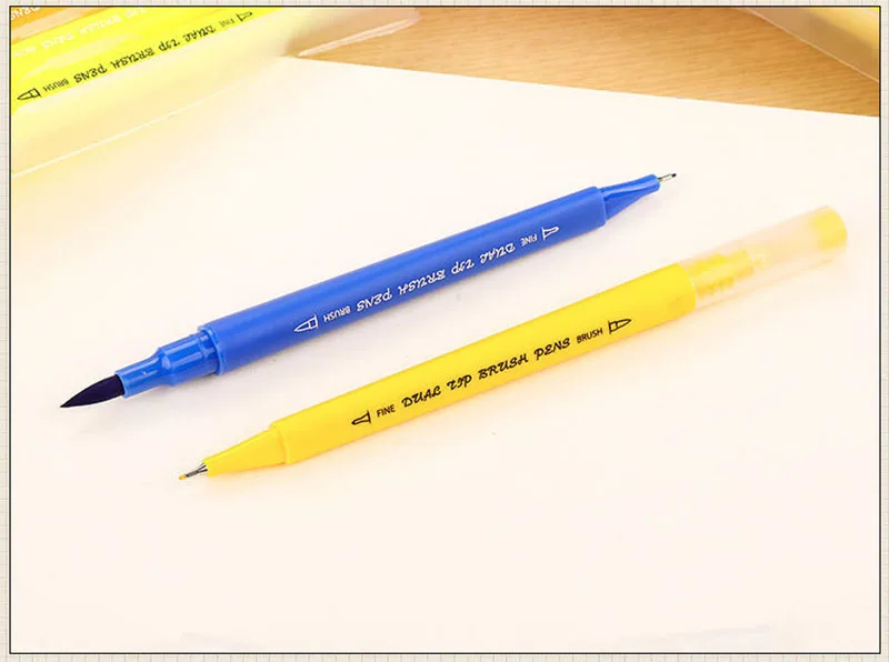 12 шт. цветной маркер ручки для рисования Живопись акварелью искусство FineLiner двойной кончик кисти ручка школьные наборы для рисования